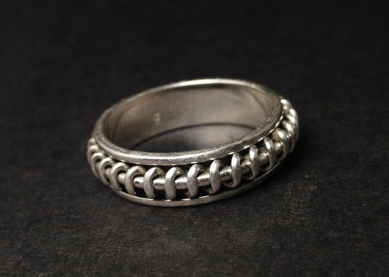 Fingerspinner Ring Sterling Silber Handgemachter Silberring Daumenring Silber Spiralring Schmuckgeschenk Für Sie