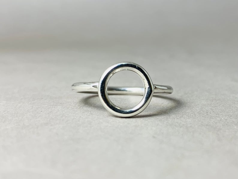 Offener Kreis Ring 925er Silberring Stapelring Silber Kreis Minimalistischer Ring Zarter Ring