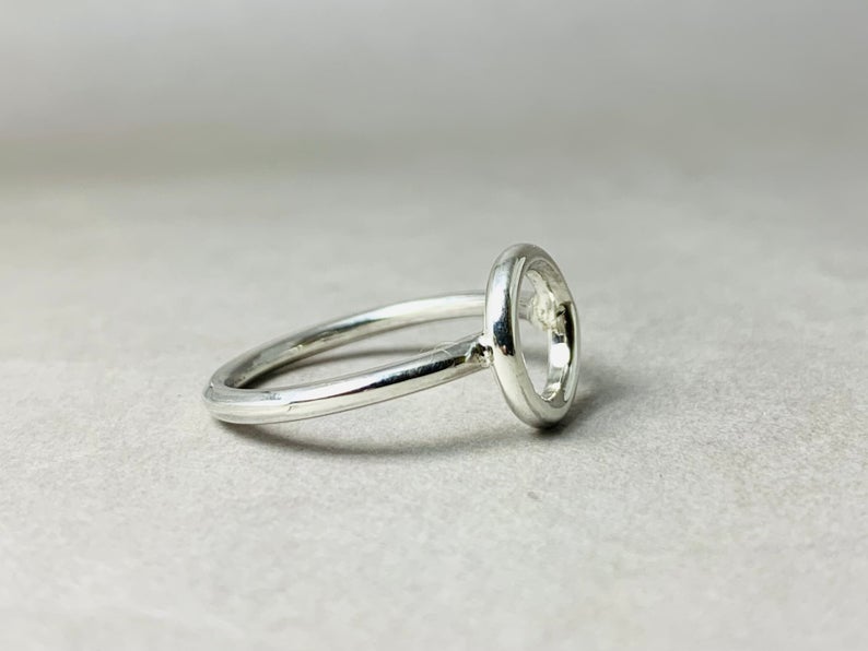 Offener Kreis Ring 925er Silberring Stapelring Silber Kreis Minimalistischer Ring Zarter Ring