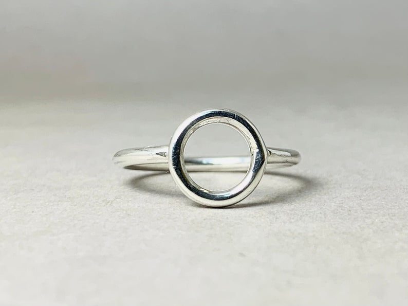 Offener Kreis Ring 925er Silberring Stapelring Silber Kreis Minimalistischer Ring Zarter Ring
