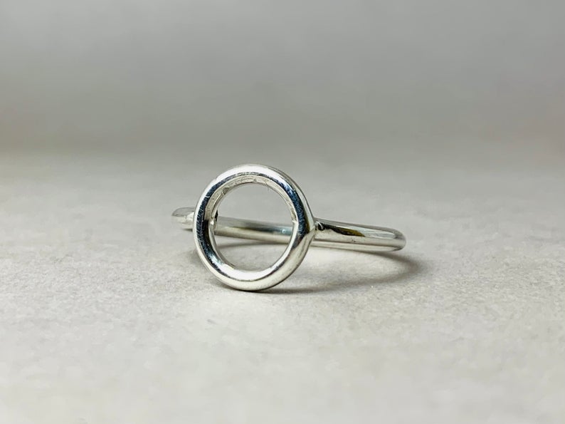 Offener Kreis Ring 925er Silberring Stapelring Silber Kreis Minimalistischer Ring Zarter Ring