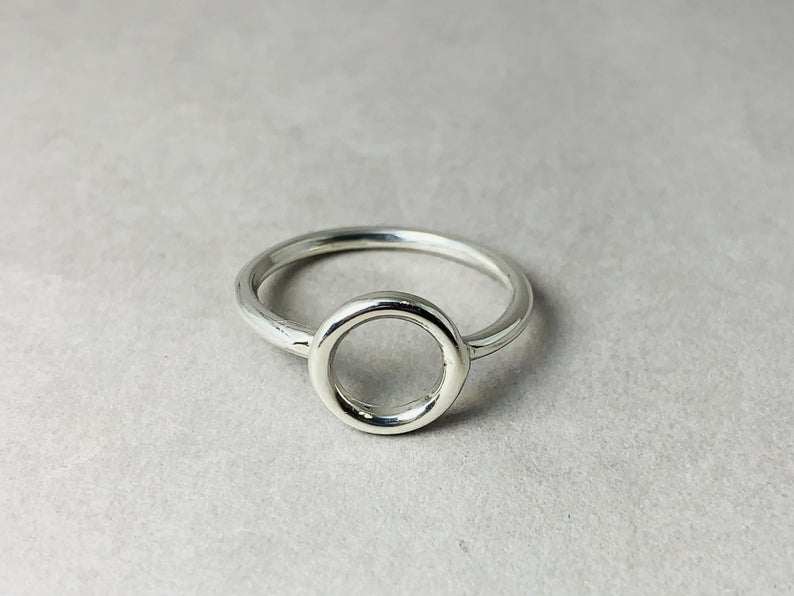 Offener Kreis Ring 925er Silberring Stapelring Silber Kreis Minimalistischer Ring Zarter Ring