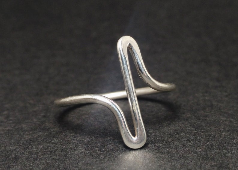 Herzschlag Ring 925 Sterling Silber Zarter Ring Herzschlag Schmuck Handgemachter Feinsilber Ring Schlichter Ring