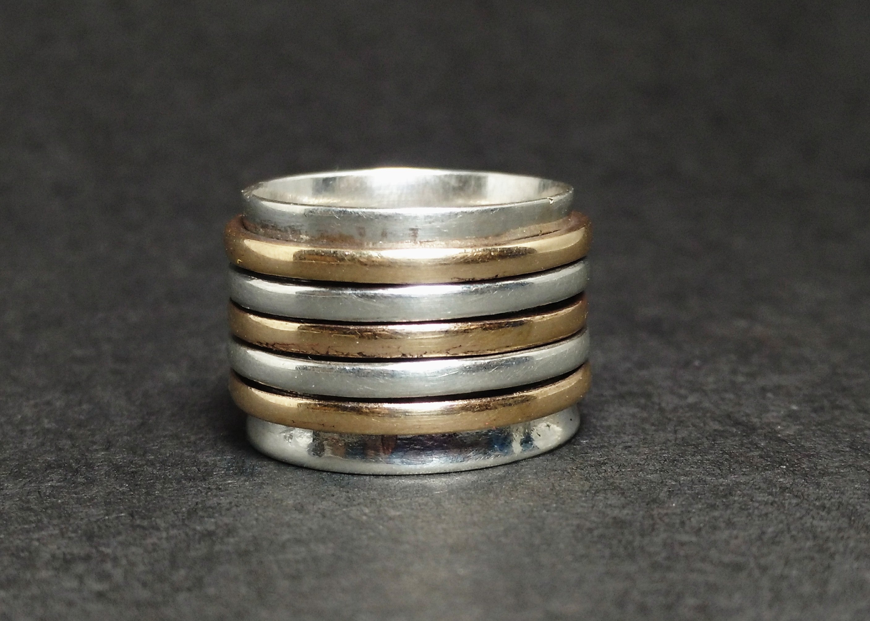 Brede band ring draaibare ring 925 sterling zilveren ring handgemaakte ring zilveren sieraden