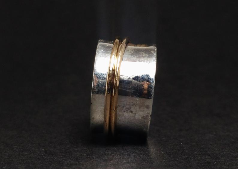 Spinner Ring Handgemaakte Ring Meditatiering 925 Sterling Zilveren Ring Fidget Ring Verjaardagscadeau