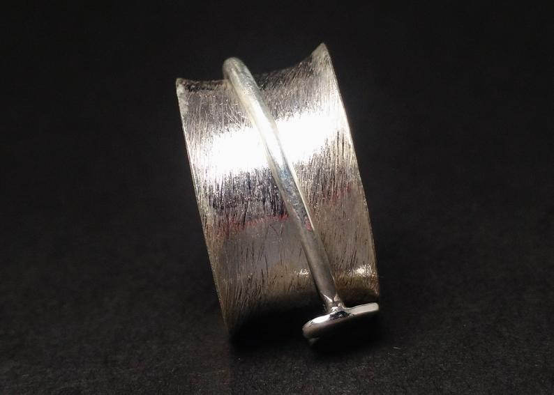 Herz Spinner Ring 925 Sterling Silber Sorgenring Meditationsring Fidget Ring Silber Band Ring