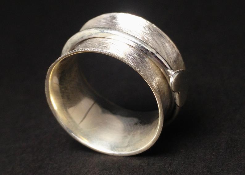 Herz Spinner Ring 925 Sterling Silber Sorgenring Meditationsring Fidget Ring Silber Band Ring