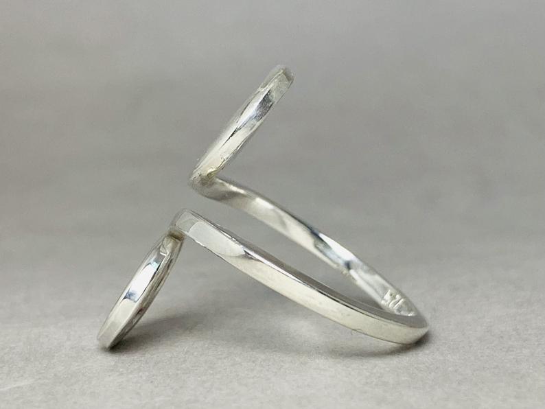 Doppelwendel-Spiralring Geschenk Für Sie Chunky Bohemian Ring 925er Sterlingsilber Feiner Ring