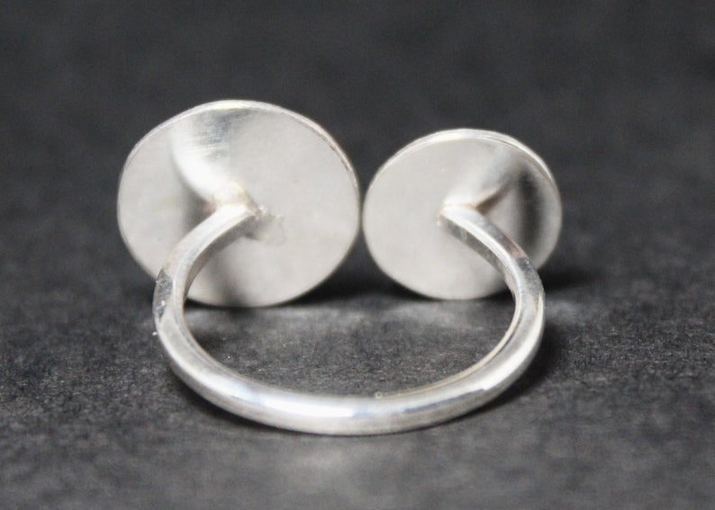 Doppelring 925er Sterlingsilber Kreis Verstellbarer Ring Einfacher handgefertigter Ring Geschenk für Sie