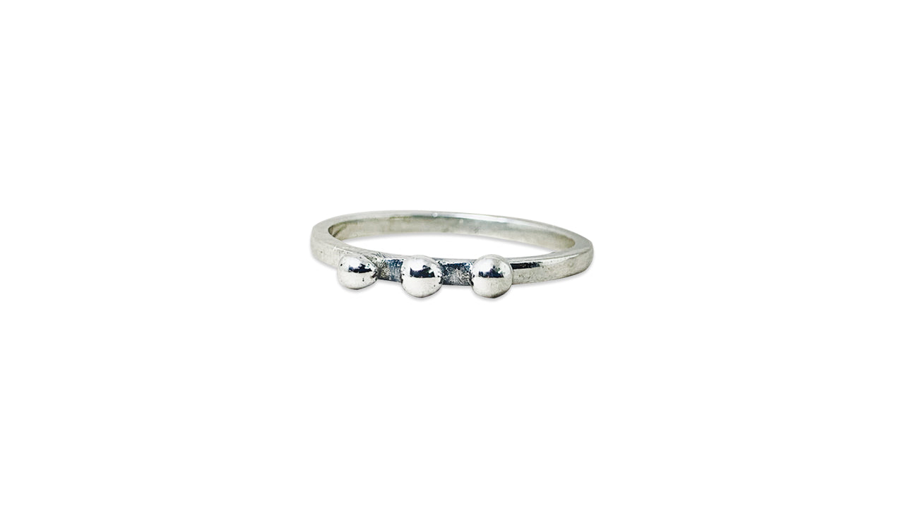 Silberpunktring 925er Silberring Handgemachter Stapelring Charm-Ring Feiner Ring
