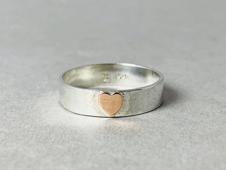 Silber Herz Ring 925 Sterling Silber Freundin Geschenk Ring Für Frauen Herz Band Ring Silber Band Ring Geschenk Ring