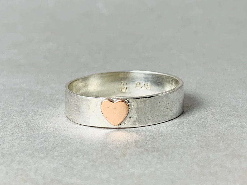 Silber Herz Ring 925 Sterling Silber Freundin Geschenk Ring Für Frauen Herz Band Ring Silber Band Ring Geschenk Ring