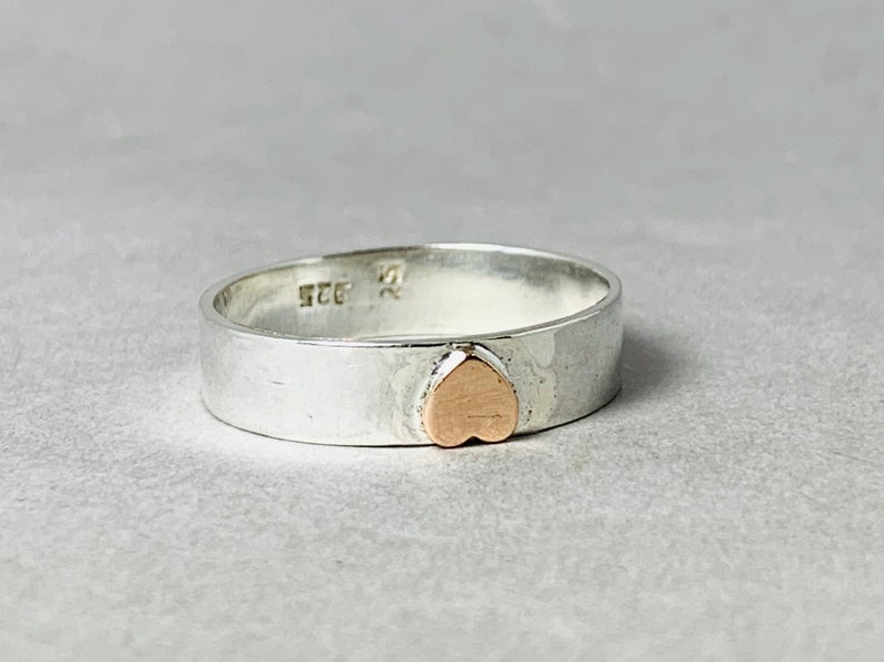 Silber Herz Ring 925 Sterling Silber Freundin Geschenk Ring Für Frauen Herz Band Ring Silber Band Ring Geschenk Ring