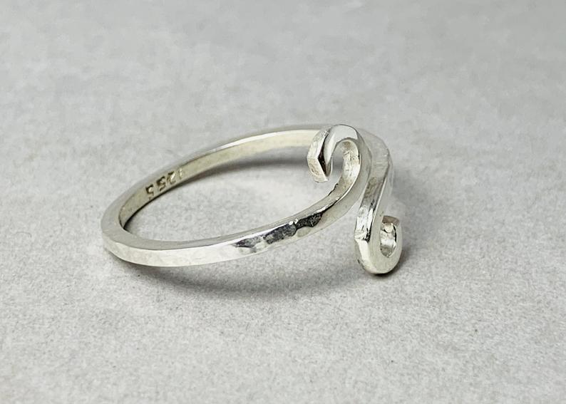 Sterling Silber Spiralring Handgemachter Wirbelring Schlichter Silberring Minimalistischer Boho Ring Geschenk Für Sie