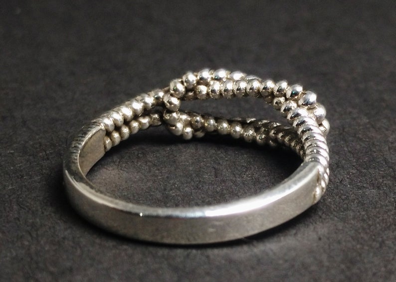 925 Sterling Silber Knotenring Unendlichkeitsring Freundschafts-Versprechensring für Sie Liebesring