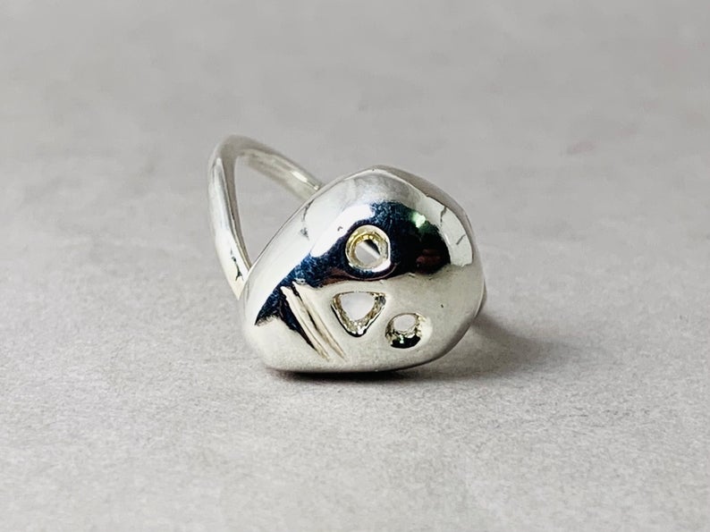 925er Sterling Silber Totenkopfring Totenkopf Schmuck Handgemachter Skelettring Gothic Ring Damenring