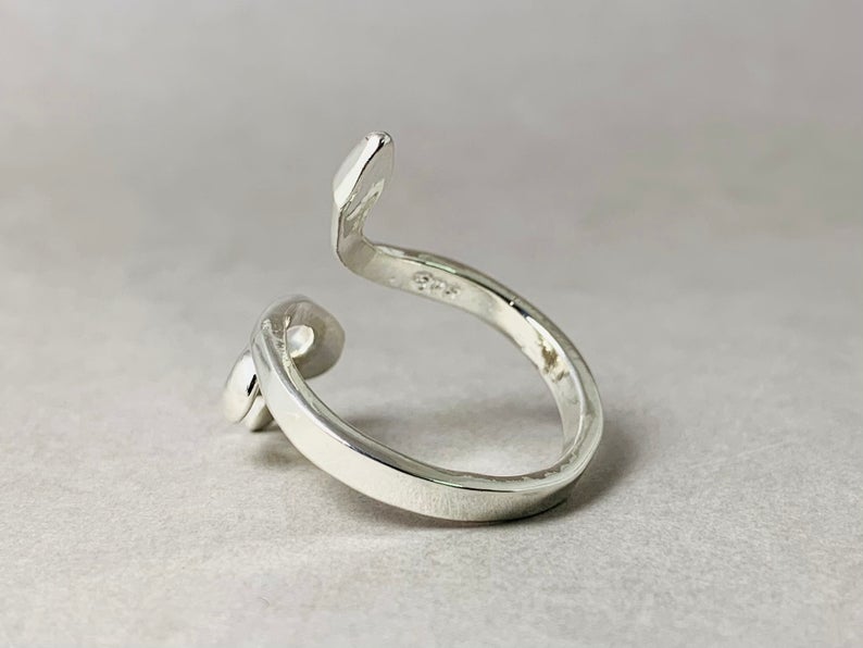 Schlangen-Wickelring Verstellbarer Ring 925er Sterling Silber Mode-Schlangen-Handgemachter Ring Geschenk für Sie