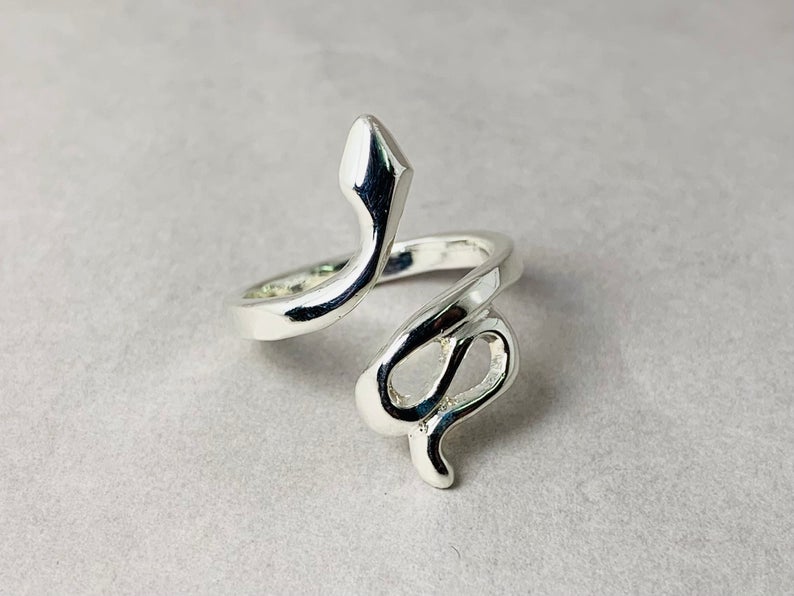 Schlangen-Wickelring Verstellbarer Ring 925er Sterling Silber Mode-Schlangen-Handgemachter Ring Geschenk für Sie
