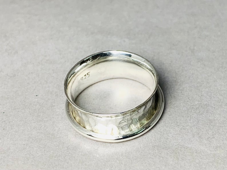 Handgefertigter Spinner Ring 925 Sterling Silber Ring Silberschmuck Gehämmerter Ring Damen Spinner Ring Silber Band Ring