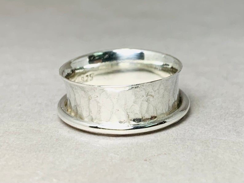 Handgefertigter Spinner Ring 925 Sterling Silber Ring Silberschmuck Gehämmerter Ring Damen Spinner Ring Silber Band Ring