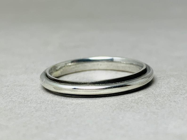 Silber Spinner Ring 925 Sterling Silber Statement Gypsy Spinner Ring Silber Kleiner Band Ring Geschenk für sie