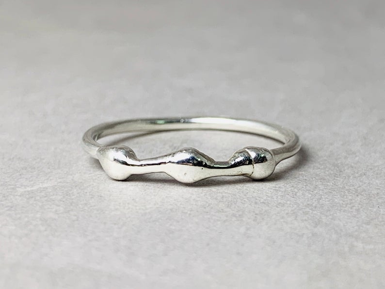 Stapelsilberring 925 Sterlingsilber Ring Handgemachter minimalistischer Silber Midi Ring Mutterring