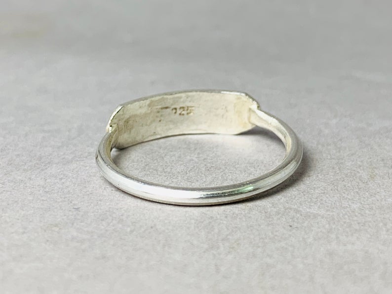 Gehämmerter Ring Sterling Silber 925 Handgemachter Boho Ring Flacher Barren Schlichter Ring, Ring Für Frauen Geschenk Für Sie
