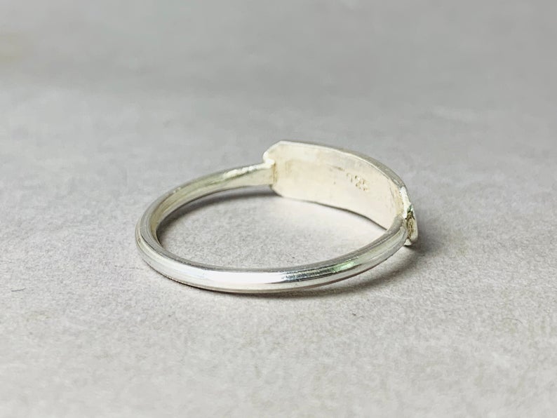 Gehämmerter Ring Sterling Silber 925 Handgemachter Boho Ring Flacher Barren Schlichter Ring, Ring Für Frauen Geschenk Für Sie