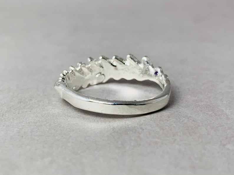 Blatt Ring 925 Sterling Silber Ring Handgemachter Ring Verlobungsring Stapelring Naturschmuck Zarter Blatt Ring