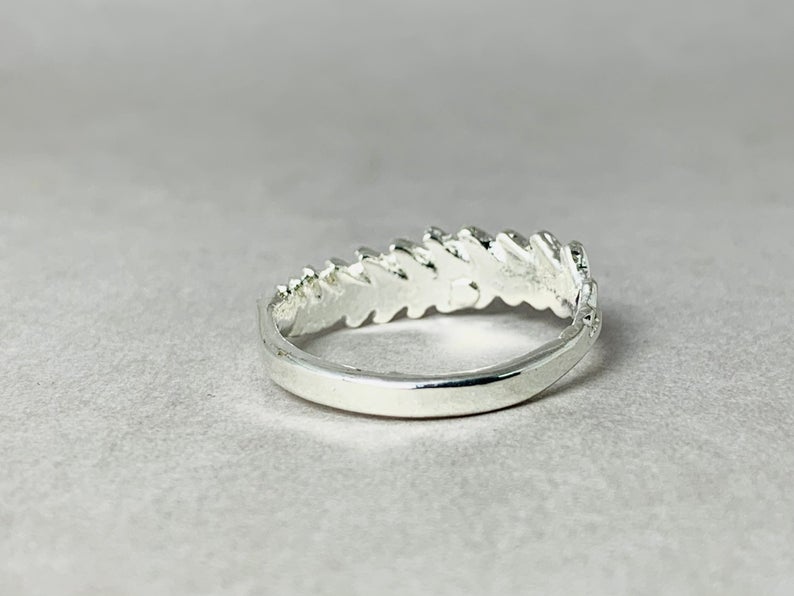 Blatt Ring 925 Sterling Silber Ring Handgemachter Ring Verlobungsring Stapelring Naturschmuck Zarter Blatt Ring