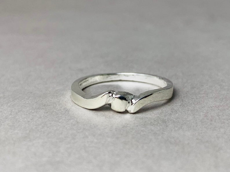 Silberbandring 925er Silberring Boho Ring Silberschmuck Damen Stapelring Handgemachter Ring Alltagsring Geschenk für Sie Geschenkring