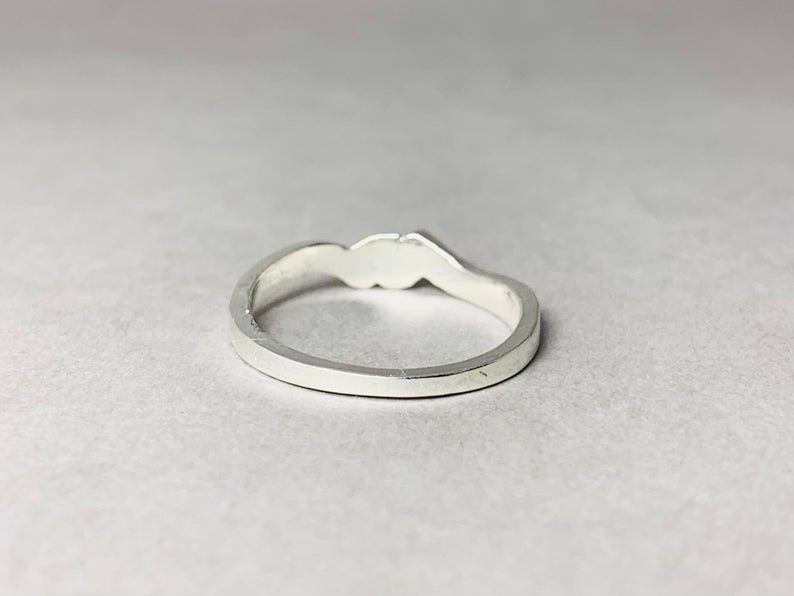 Silberbandring 925er Silberring Boho Ring Silberschmuck Damen Stapelring Handgemachter Ring Alltagsring Geschenk für Sie Geschenkring