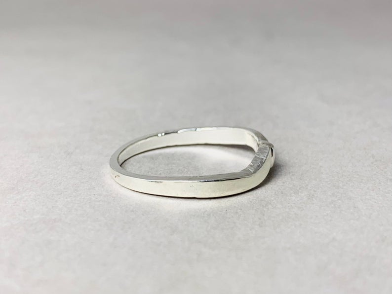 Silberbandring 925er Silberring Boho Ring Silberschmuck Damen Stapelring Handgemachter Ring Alltagsring Geschenk für Sie Geschenkring
