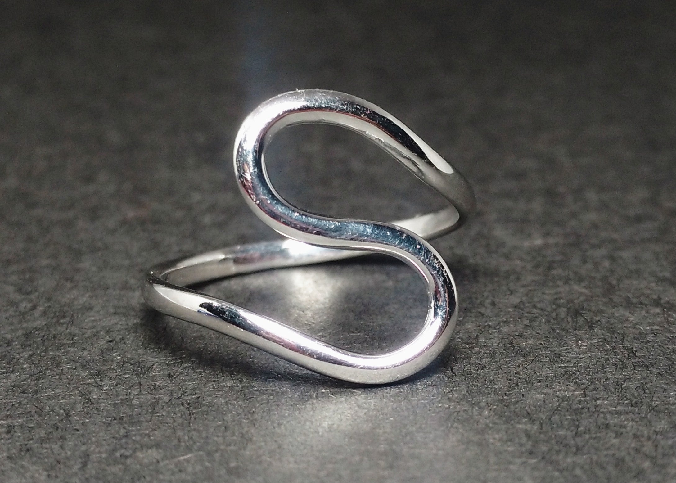Spiral Silber Wellen Ring 925 Sterling Silber Ozeanring Strandring Handgemachter Ring