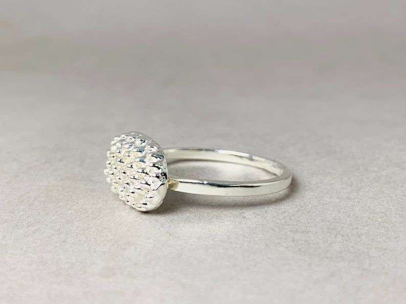 Gepunkteter Ring 925 Sterling Silber Ring Einzigartiger Ring Stapelring Punktring Handgemachter Ring Boho Ring Geschenkring