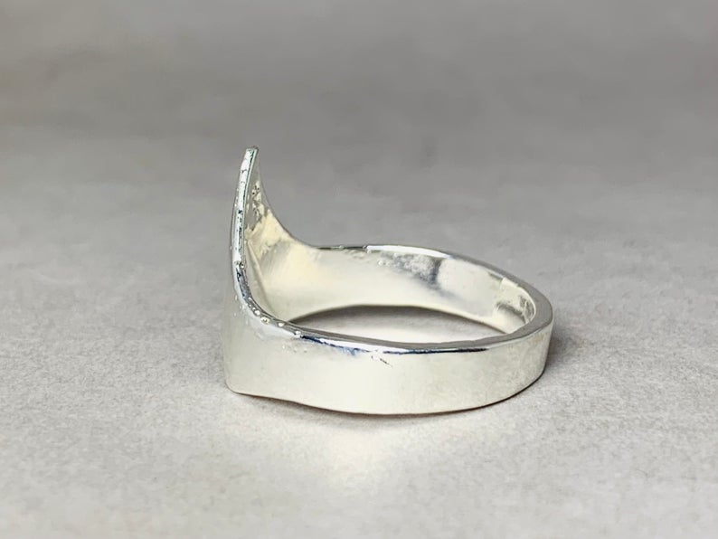 Chevron Ring 925 Sterling Silber V-förmiger Ring Moderner Schmuck Trendiger Ring Silberner Bandring Damenring Geschenkring