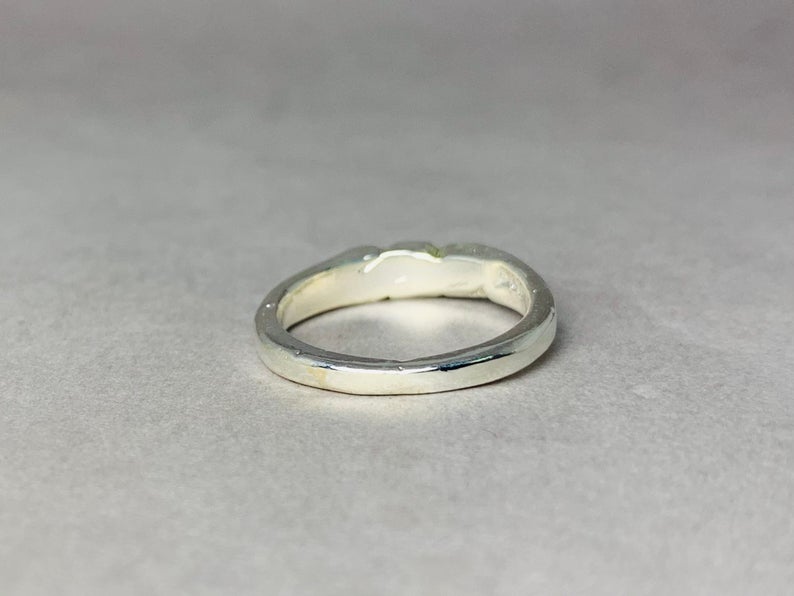 Schlichter Bandring 925er massiver Sterlingsilberring Stapelring Handgefertigter klassischer Bandring Siegelring Boho Ring