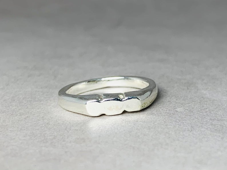 Schlichter Bandring 925er massiver Sterlingsilberring Stapelring Handgefertigter klassischer Bandring Siegelring Boho Ring