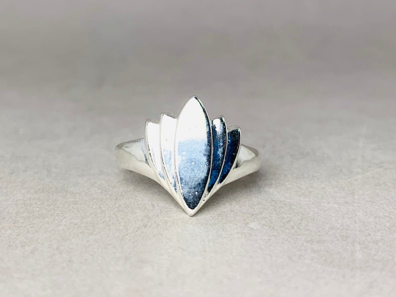 Lotus-Ring Ring aus 925er Sterlingsilber Versprechensring Silberschmuck Boho-Ring Statement-Ring Schlichter Silberring