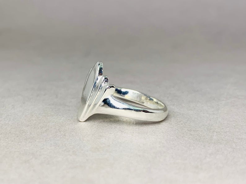 Lotus-Ring Ring aus 925er Sterlingsilber Versprechensring Silberschmuck Boho-Ring Statement-Ring Schlichter Silberring