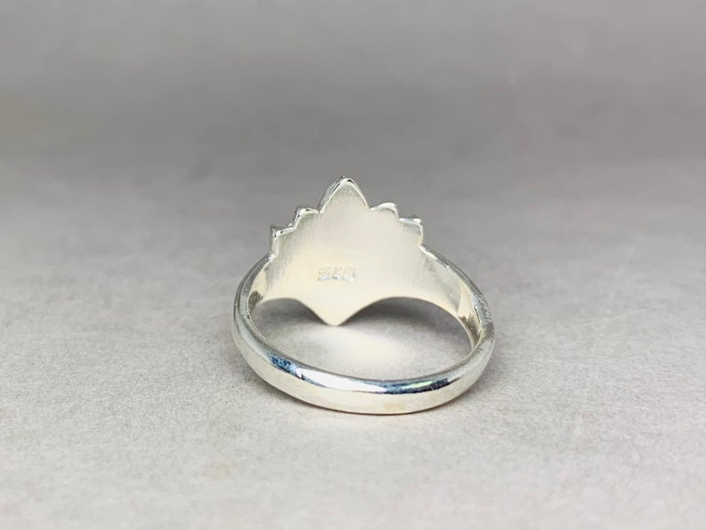 Lotus-Ring Ring aus 925er Sterlingsilber Versprechensring Silberschmuck Boho-Ring Statement-Ring Schlichter Silberring