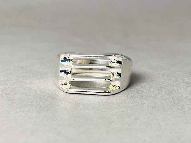 Silber Siegelring 925 Silber Ring Schwerer Ring Silberschmuck Siegelbandring Alltagsring Täglicher Ring Unisex Ring