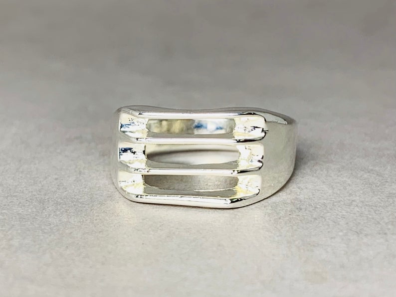Silber Siegelring 925 Silber Ring Schwerer Ring Silberschmuck Siegelbandring Alltagsring Täglicher Ring Unisex Ring