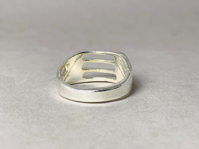 Silber Siegelring 925 Silber Ring Schwerer Ring Silberschmuck Siegelbandring Alltagsring Täglicher Ring Unisex Ring