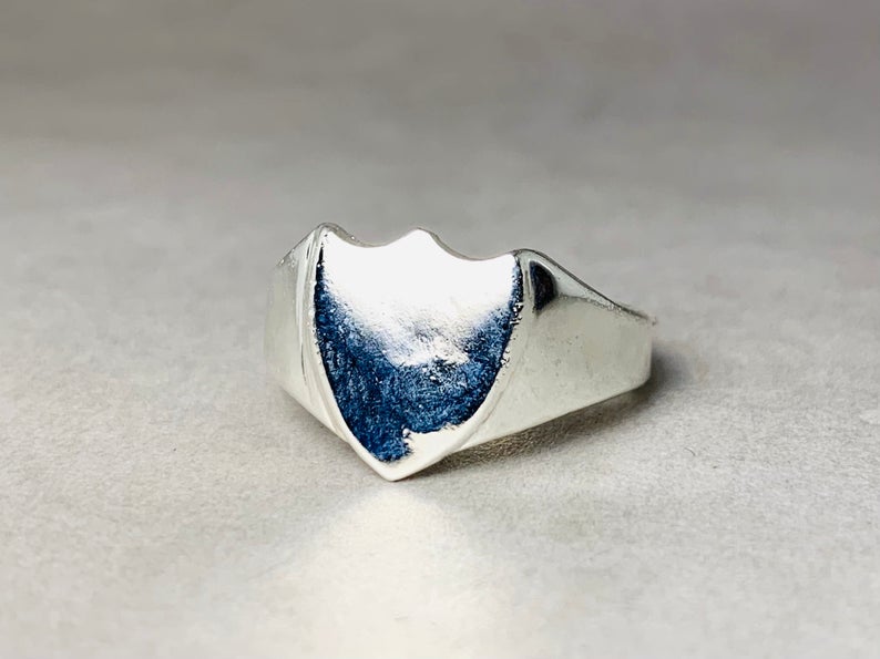 Siegelring 925er massiver Sterlingsilberring Handgemachter Ring Verlobungsring Alltagsring Geschenk für Sie