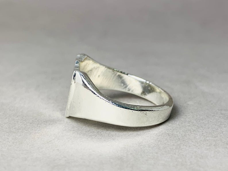 Siegelring 925er massiver Sterlingsilberring Handgemachter Ring Verlobungsring Alltagsring Geschenk für Sie