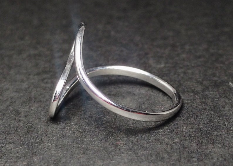 Spiral Silber Wellen Ring 925 Sterling Silber Ozeanring Strandring Handgemachter Ring