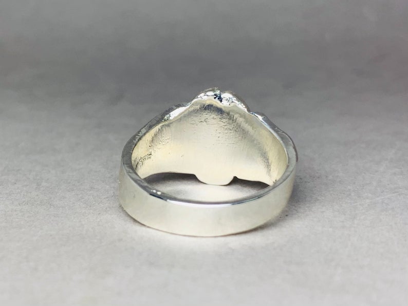 Echter Regenbogen-Mondstein 925 Sterling Silber Ring Totenkopf Mondstein Ring Einzigartiger Ring Statement Ring Geburtsstein Ring