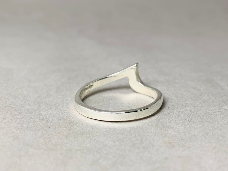 Wellenring 925 Sterling Silber Zierlicher Wellenring Stapelbarer Ozeanring Boho Ring Damen Geburtstagsgeschenk für Sie