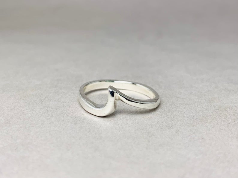 Wave Ring 925 Sterling Silver Dainty Wave Ring Stacking Ocean Ring Boho Ring Women Birthday Gift For Her
